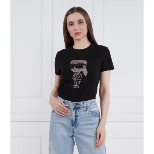 Karl Lagerfeld T-shirt ikonik 2.0 | Regular Fit - Koszulki i topy damskie - miniaturka - grafika 1