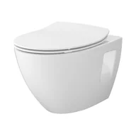 Miski WC - Cersanit Moduo Plus Oval Zestaw Toaleta WC bez kołnierza + deska wolnoopadająca biała S701-724 - odbiór osobisty: Kraków, Świebodzin - miniaturka - grafika 1