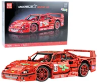Klocki - Klocki Konstrukcyjne Samochód Sportowy Wyścigowy Czerwony 1:10 2688 el. LEAN Toys - miniaturka - grafika 1