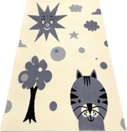 Dywany - Dywan BCF FLASH Smile 3992 - Słońce, słoneczko krem / szary beżowy 140x190 cm - miniaturka - grafika 1