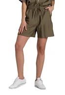 Spodenki damskie - LOOK made with love Jeansy Look szorty z wiskozy, krótkie spodenki letnie, oliwkowe XL, oliwkowy, XL - miniaturka - grafika 1