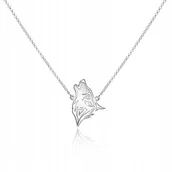 Naszyjniki - Naszyjnik z zawieszką wilk srebrny rodowany - miniaturka - grafika 1