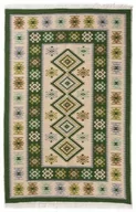 Dywany - Dywan KILIM romby zielony dwutronny - miniaturka - grafika 1