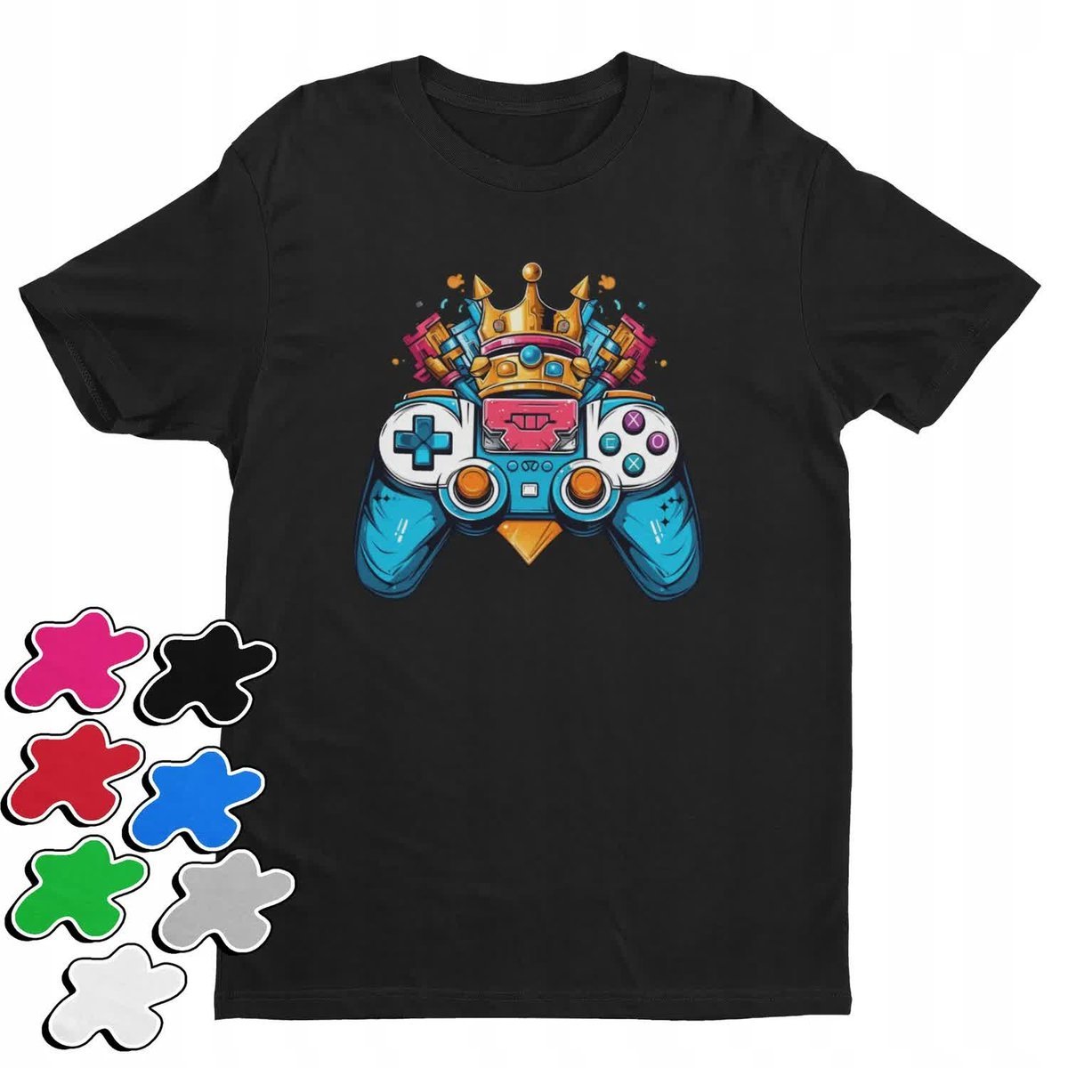 Koszulka T-Shirt Dziecięca Z Nadrukiem Dla Gracza Pad Gammer Gry-L 146-152