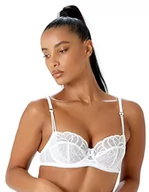 Biustonosze - Gossard Damski biustonosz balkonowy Fiesta, Biały błyszczący, 75C - miniaturka - grafika 1