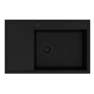 PYRAMIS CAMEA (79x50) 1B 1D (komora PRAWA) volcano (czarny mat) | BLACK EDITION + wkładka  (70168502) - Zlewozmywaki - miniaturka - grafika 1