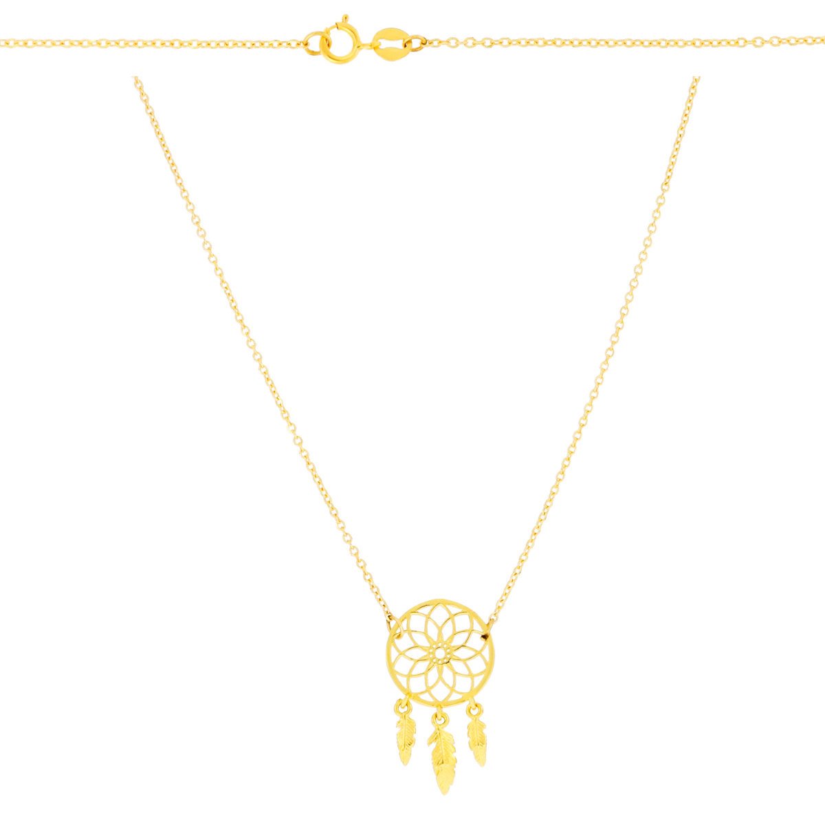 Złoty naszyjnik celebrytka łapacz snów pr. 333