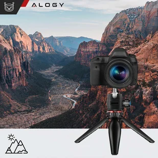 Uchwyt na telefon Alogy Mini Tripod Trójnóg Liginn do robienia zdjęć do telefonu kamery GoPro lampy ring 1/4 Czarny - Statywy fotograficzne - miniaturka - grafika 10