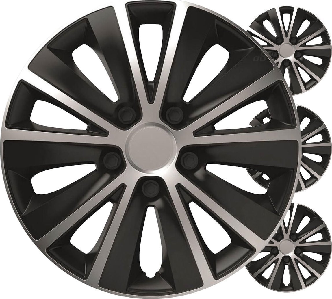 Kołpaki samochodowe 4szt. komplet rapide czarno srebrne 16