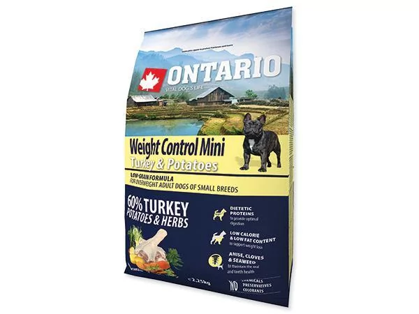 Ontario Mini Weight Control Turkey & Potatoes 2,25 kg