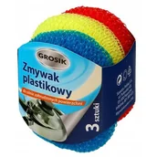 Ściereczki, gąbki, czyściki - GROSIK 3szt. Zmywak plastikowy - miniaturka - grafika 1