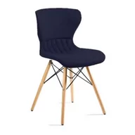 Krzesła - Krzesło do jadalni, salonu, soft, ciemny niebieski - miniaturka - grafika 1