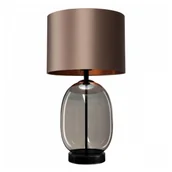 Lampy stojące - Abażurowa lampa stołowa SALVADOR 41124107 Kaspa tkaninowa brązowa - miniaturka - grafika 1