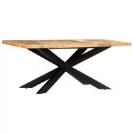 Stoły - vidaXL Stół jadalniany, 180 x 90 x 76 cm, lite surowe drewno mango - miniaturka - grafika 1
