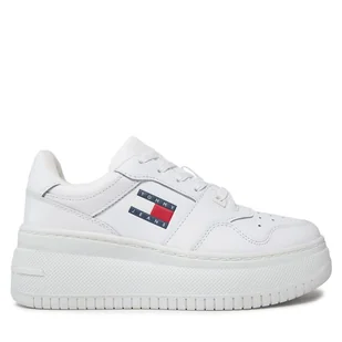 Sneakersy Tommy Jeans Tjw Retro Basket Flatform Ess EN0EN02506 Biały - Sneakersy damskie - miniaturka - grafika 1