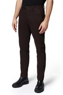Spodnie męskie - Spodnie Chino Slim Fit Brązowe z Bawełną Próchnik PM2 W34/L34 - miniaturka - grafika 1
