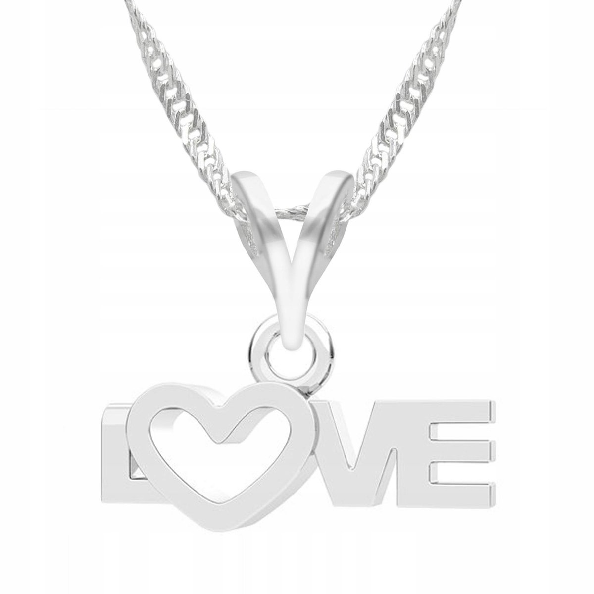 Naszyjnik Srebrny Miłość Love Serce Heart Love Serduszko Serca SREBRO 925