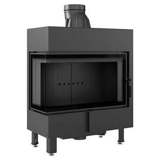 Kratki.pl Marek Bal Kominek powietrzny stalowy LUCY lewy BS 14 kW  200 Black LUCY/14/L/BS/BLACK - Kominki wolnostojące - miniaturka - grafika 1