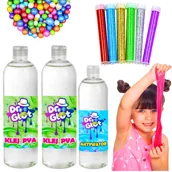 Masy plastyczne - Slime Zestaw Super Do Glutów Klej Brokat Aktywator - miniaturka - grafika 1