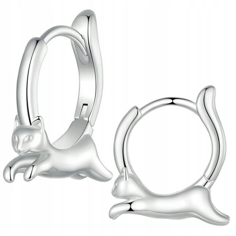 Kolczyki Srebrne Kolczyki Dla Dziewczynki Kotek Srebro 925 Kolczyki Trusky