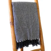 Narzuty - Komfortowa Narzuta Boho - 140x200 cm - 100% bawełny Granatowy - miniaturka - grafika 1