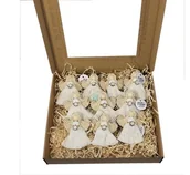 Bombki - ANIOŁKI MAKRAMA NA CHOINKĘ MEGA ZESTAW BOX ZAWIESZKI 10SZT PREZENT - miniaturka - grafika 1