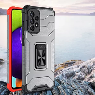 Crystal Ring Case pancerne hybrydowe etui pokrowiec + magnetyczny uchwyt Samsung Galaxy A72 4G niebieski - Etui i futerały do telefonów - miniaturka - grafika 2