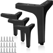 Zawiasy, okucia i inne akcesoria - 4 czarne nóżki meblowe o wysokości 15 cm, odpowiednie do stołów i krzeseł, sof, szafek kuchennych - miniaturka - grafika 1