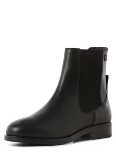 Tommy Hilfiger - Skórzane kozaki damskie, czarny - Botki damskie - miniaturka - grafika 1