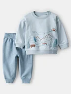 Bluzy i sweterki niemowlęce - carter's 2-częściowy zestaw w kolorze błękitnym - miniaturka - grafika 1