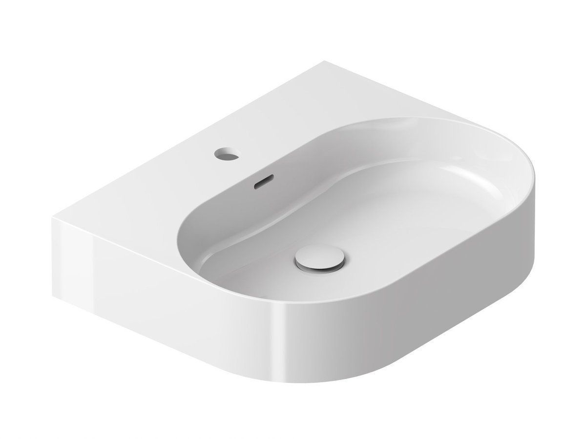 Ravak Owalna umywalka ceramiczna nablatowa Ceramic O Slim 550 Wall N biała 1szt