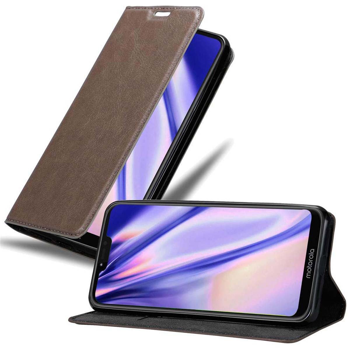 Etui Cadorabo do Motorola MOTO G7 POWER z brązową obudową ochronną na telefon komórkowy z magnetycznym zamknięciem