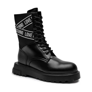 Love Moschino Botki z dodatkiem skóry - Botki damskie - miniaturka - grafika 1