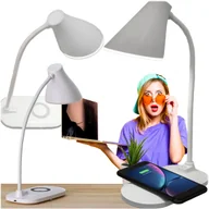 Lampy stojące - LAMPKA LED NA BIURKO BIURKOWA SZKOLNA 3 TRYBY ŁADOWARKA INDUKCYJNA QI USB - miniaturka - grafika 1