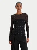 Bluzki damskie - KARL LAGERFELD Bluzka B1W17024 Czarny Slim Fit - miniaturka - grafika 1