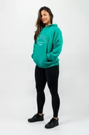 Bluzy sportowe damskie - Bluza damska Nebbia GYM RAT Branded Oversized Hoodie green S - miniaturka - grafika 1