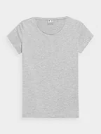 Koszulki i topy damskie - 4F Gładki Szary Damski T-shirt regular Komfort i styl Rozmiar XS - miniaturka - grafika 1