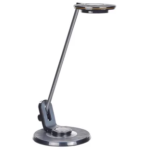 Lampa biurkowa LED metalowa z portem USB srebrno-czarna CORVUS - Biurka - miniaturka - grafika 1