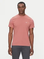 Koszulki męskie - Barbour T-Shirt Essential Sports MTS0331PI55 Różowy Tailored Fit - miniaturka - grafika 1