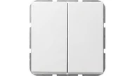 Wyłączniki światła i elektryczne - Gira F100 Wyłącznik podwójny schodowy biały połysk - miniaturka - grafika 1