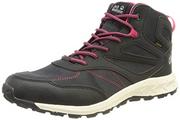 Buty dla chłopców - Jack Wolfskin Unisex Woodland Texapore MID K buty trekkingowe, niebieski/różowy, 4/5 UK, Nocny niebieski różowy - miniaturka - grafika 1