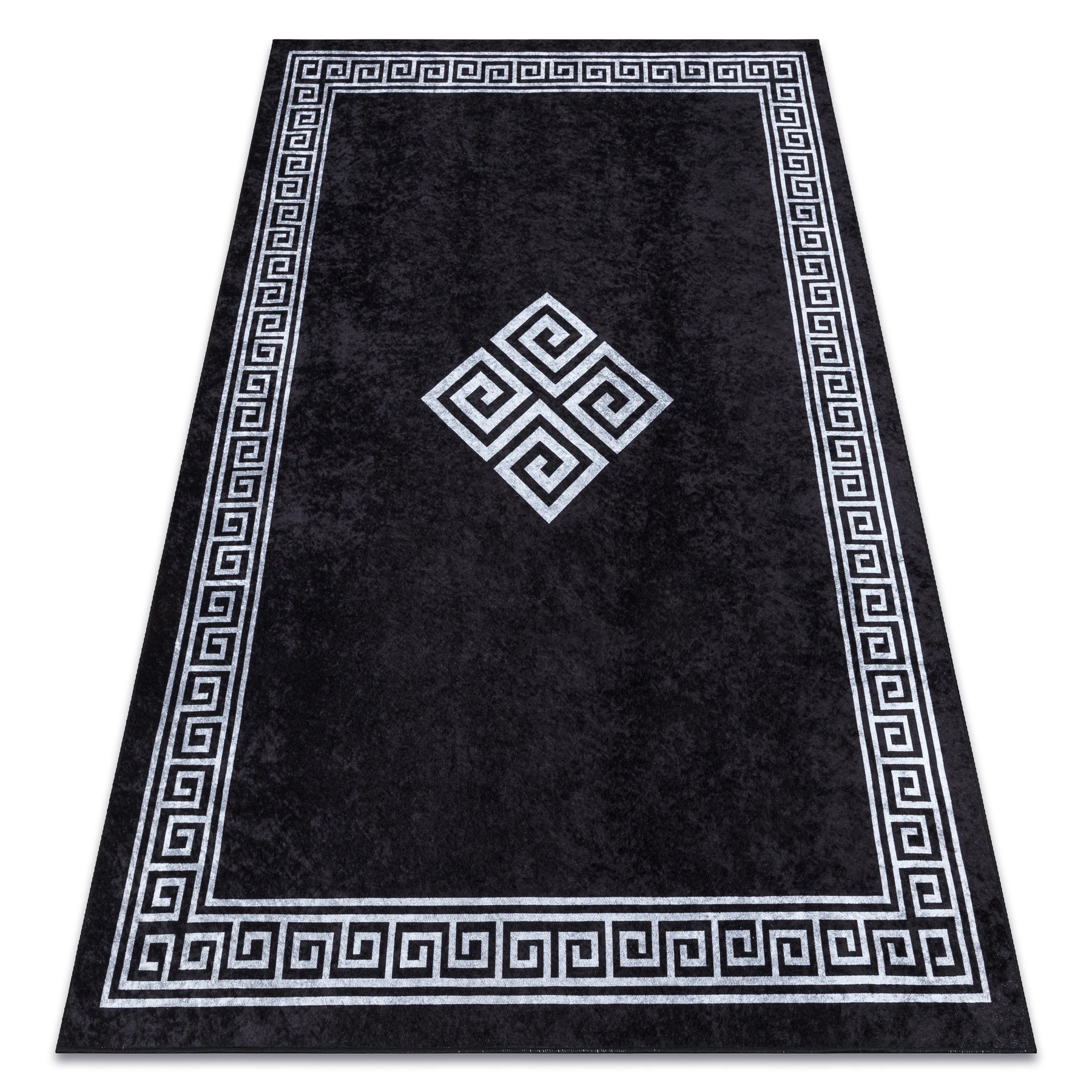 Dywan do prania MIRO 52071.804 Ramka, grecki antypoślizgowy - / biały czarny 120x170 cm