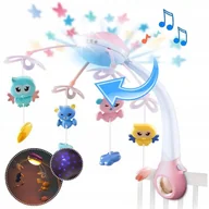 Karuzele dla niemowląt - Karuzela do łóżeczka 500 MELODII PROJEKTOR LED TIMER Sterowanie na PILOT - miniaturka - grafika 1