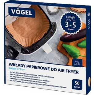 Foremki papierowe K&M VOG AK 175 do Air Fryer 16 cm (50 sztuk) - Akcesoria i części AGD - miniaturka - grafika 1