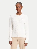 Swetry damskie - Tommy Hilfiger Kardigan WW0WW46514 Écru Regular Fit - miniaturka - grafika 1