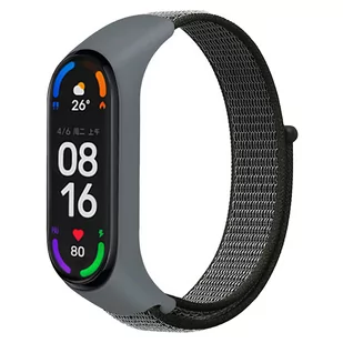 Pasek Opaska Nylonowa do Xiaomi Mi Band 3/4/5/6 "Ciemnoszary" - Akcesoria do smartwatchy - miniaturka - grafika 1