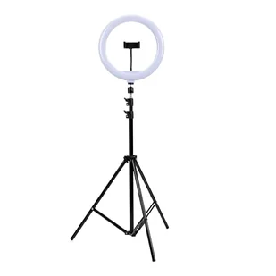 Grundig Światło pierścieniowe do selfie – regulowane światło pierścieniowe ze statywem 70-195 cm – statyw do telefonu komórkowego ze światłem pierścieniowym – 120 LED uchwyt na statyw ręczny z 3 - Selfie stick - miniaturka - grafika 1