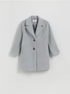 Kurtki i płaszcze dla dziewczynek - Reserved - Klasyczny płaszcz jednorzędowy - ciemnoszary - miniaturka - grafika 1