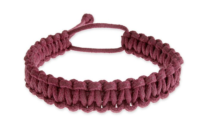 Bransoletka Plecionka Bordowa Regulowana