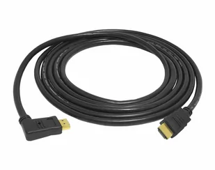 Kabel HDMI wtyk kątowo-prosty, 3m, Cu HQ. (1LM) - Kable komputerowe i do monitorów - miniaturka - grafika 1